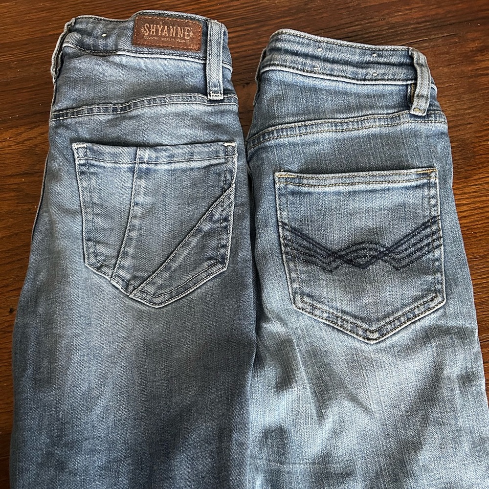 Western Jeans, Idlewild and Shyanne, size 26 and 0, both fit like a 0.